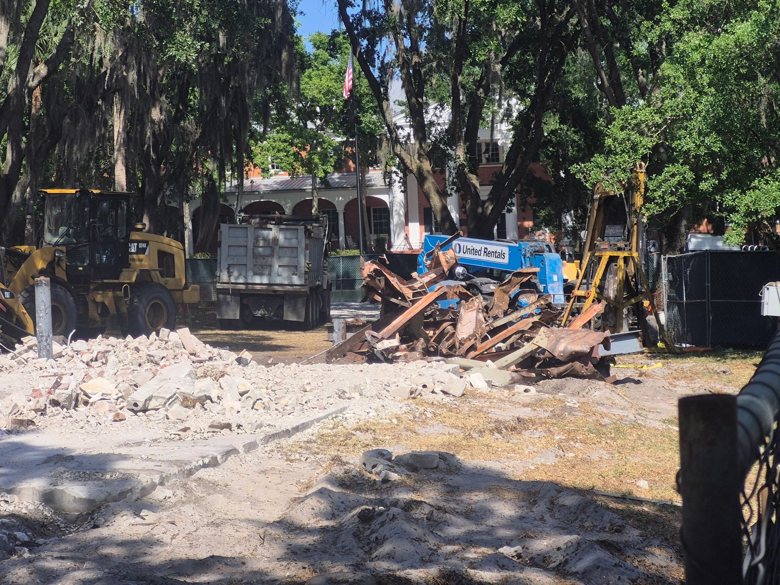 Pile of rubble at construction scene