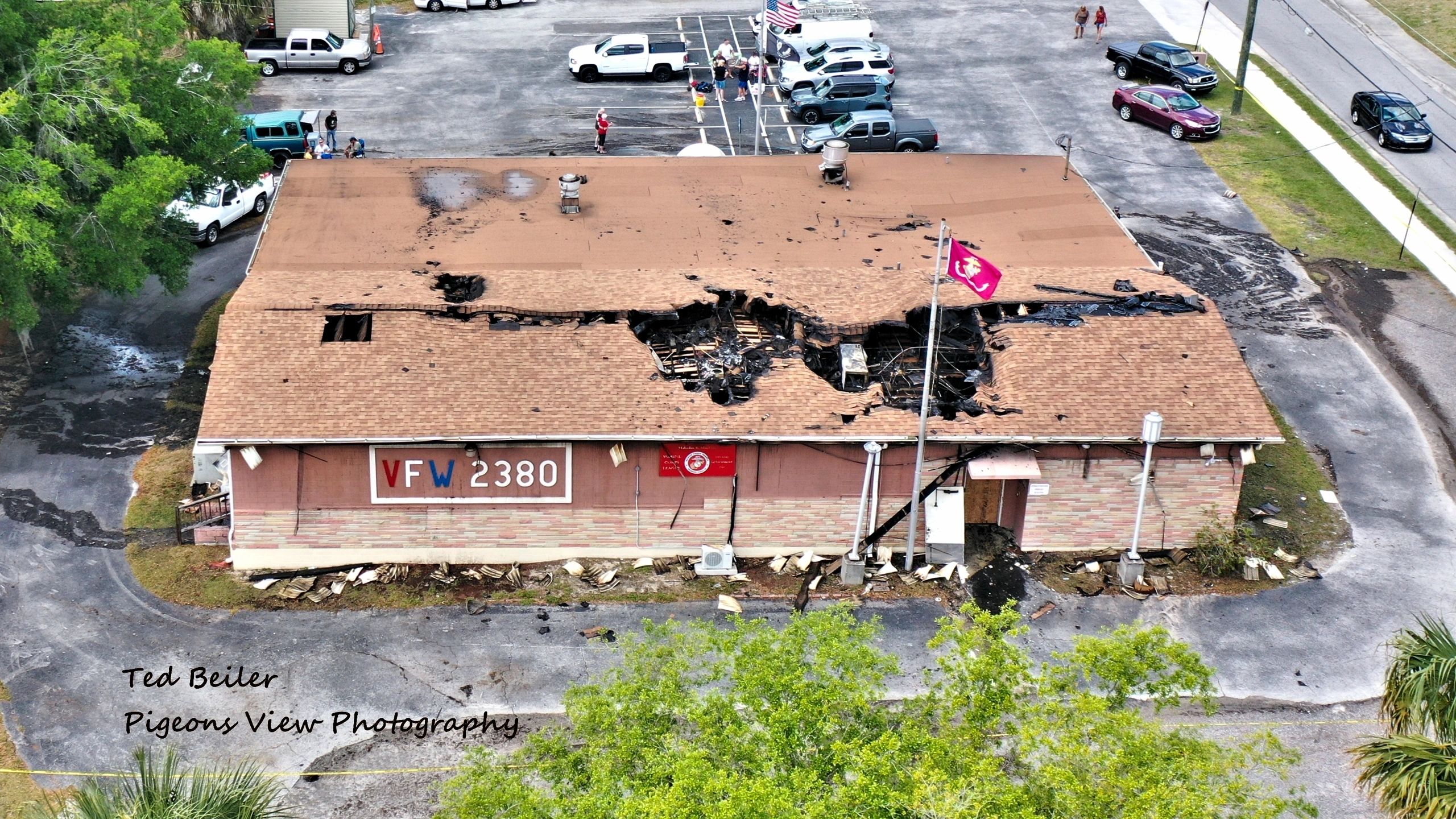 VFW post with roof damage