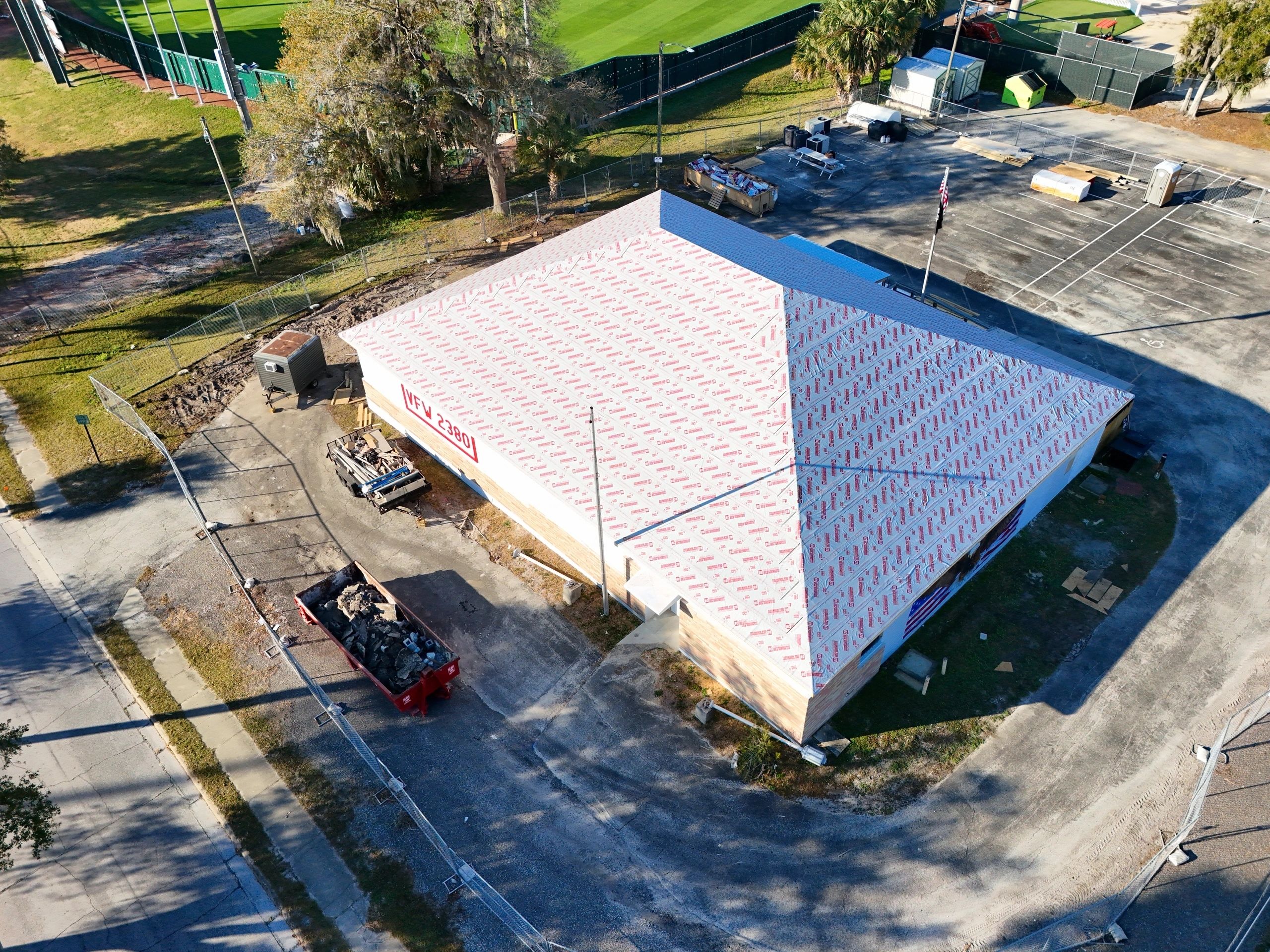 Construction site with materials and equipment