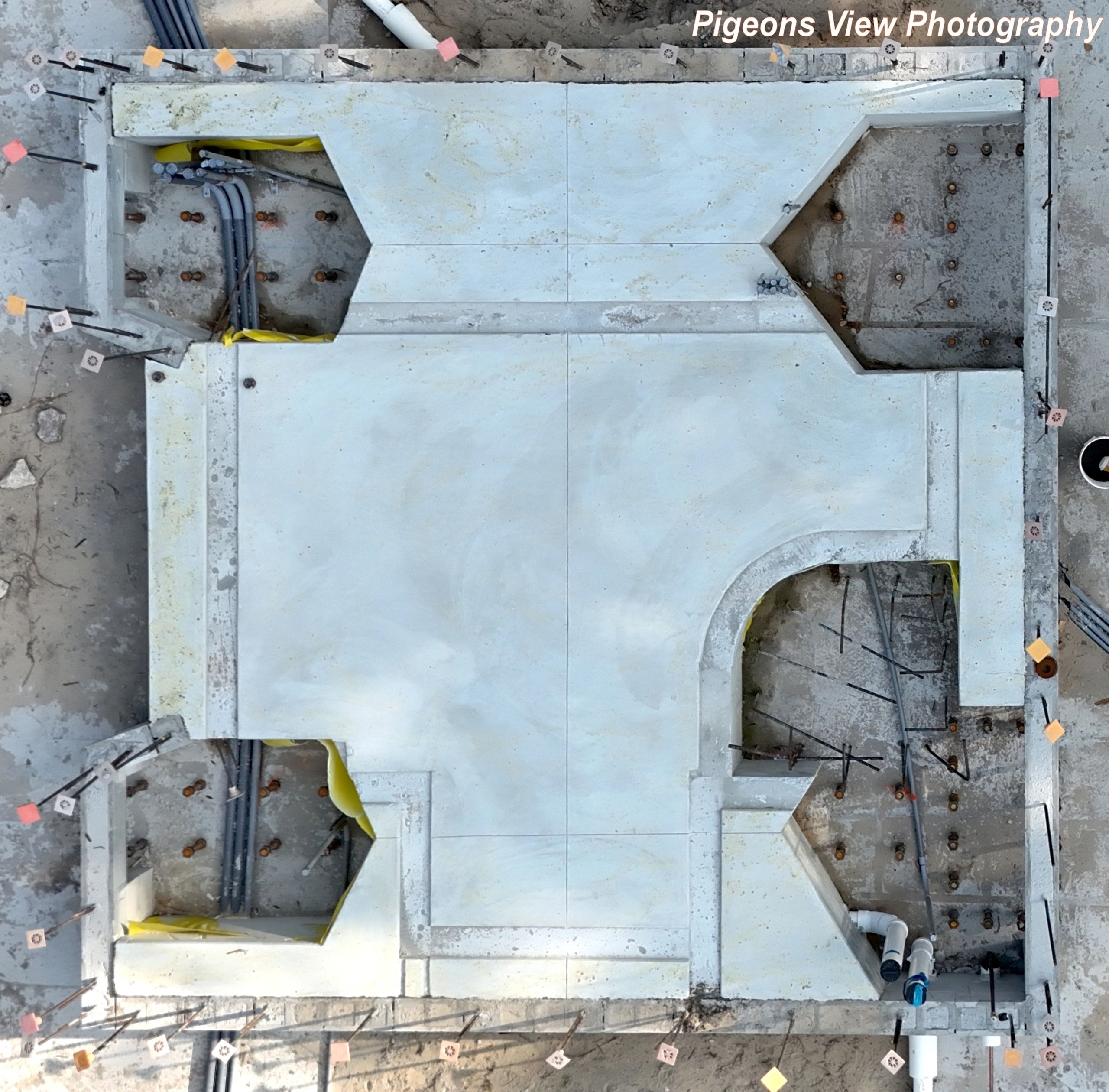 Top view of construction site