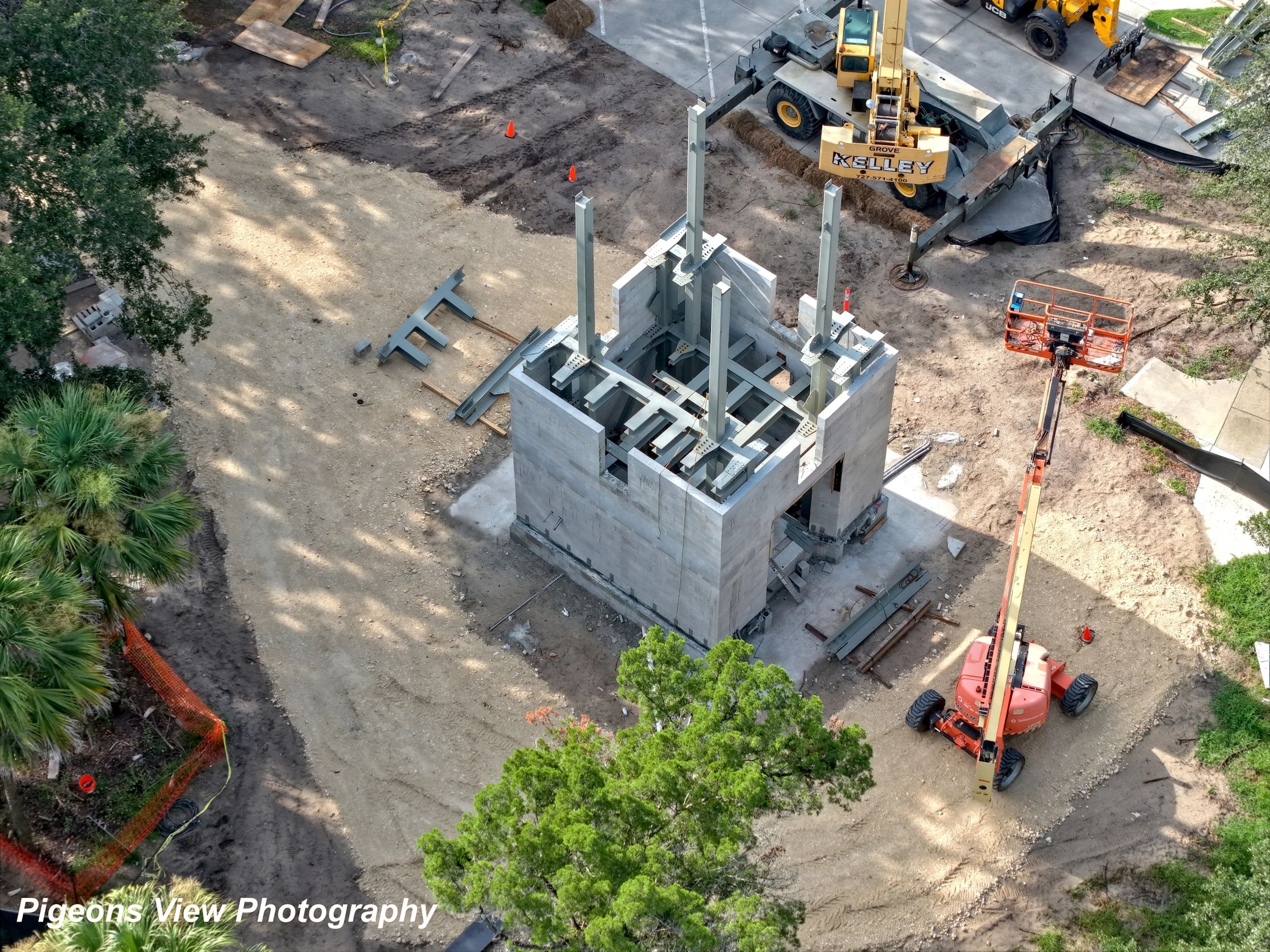Construction site with heavy machinery