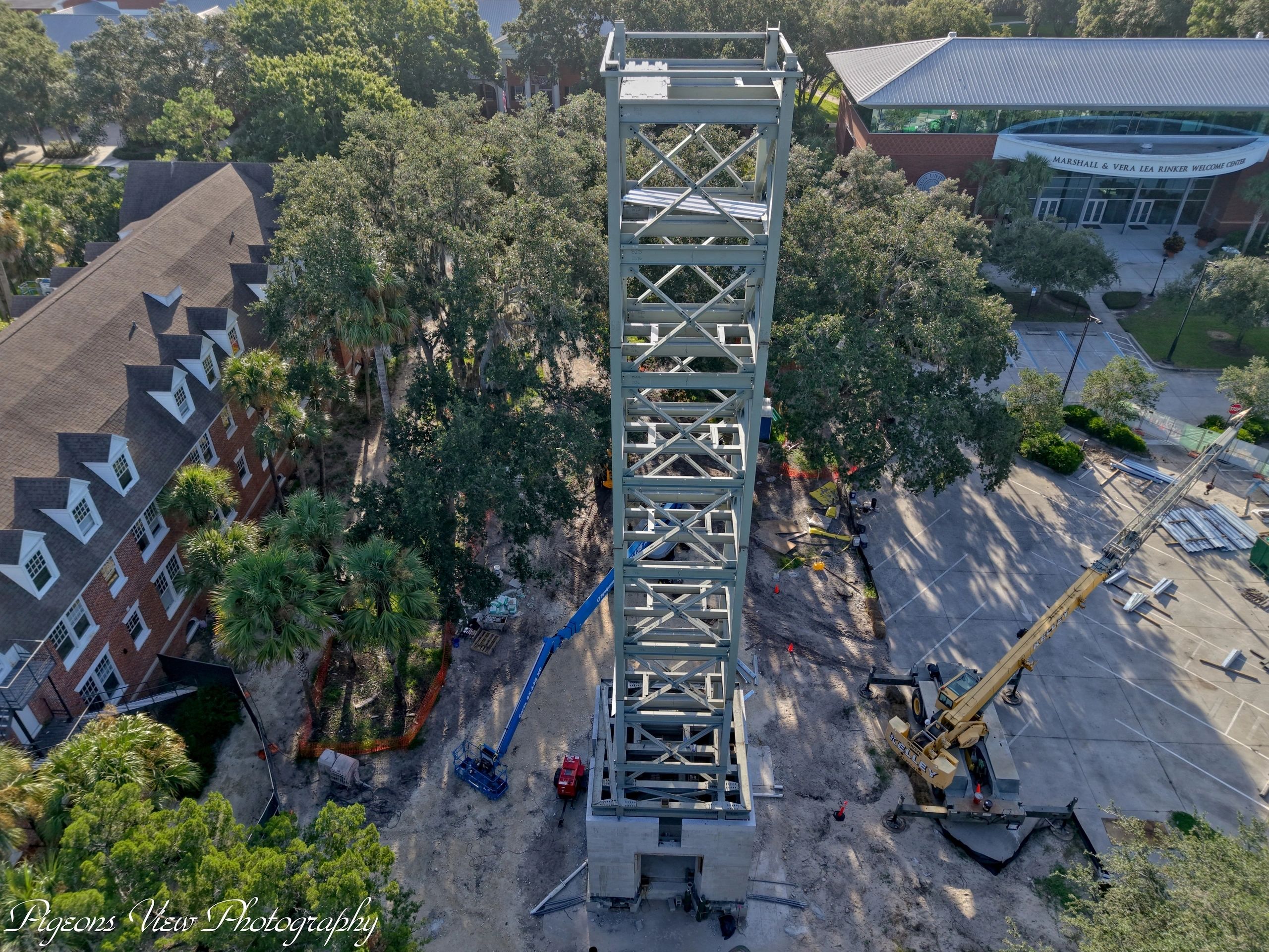 Crane and tower at construction site
