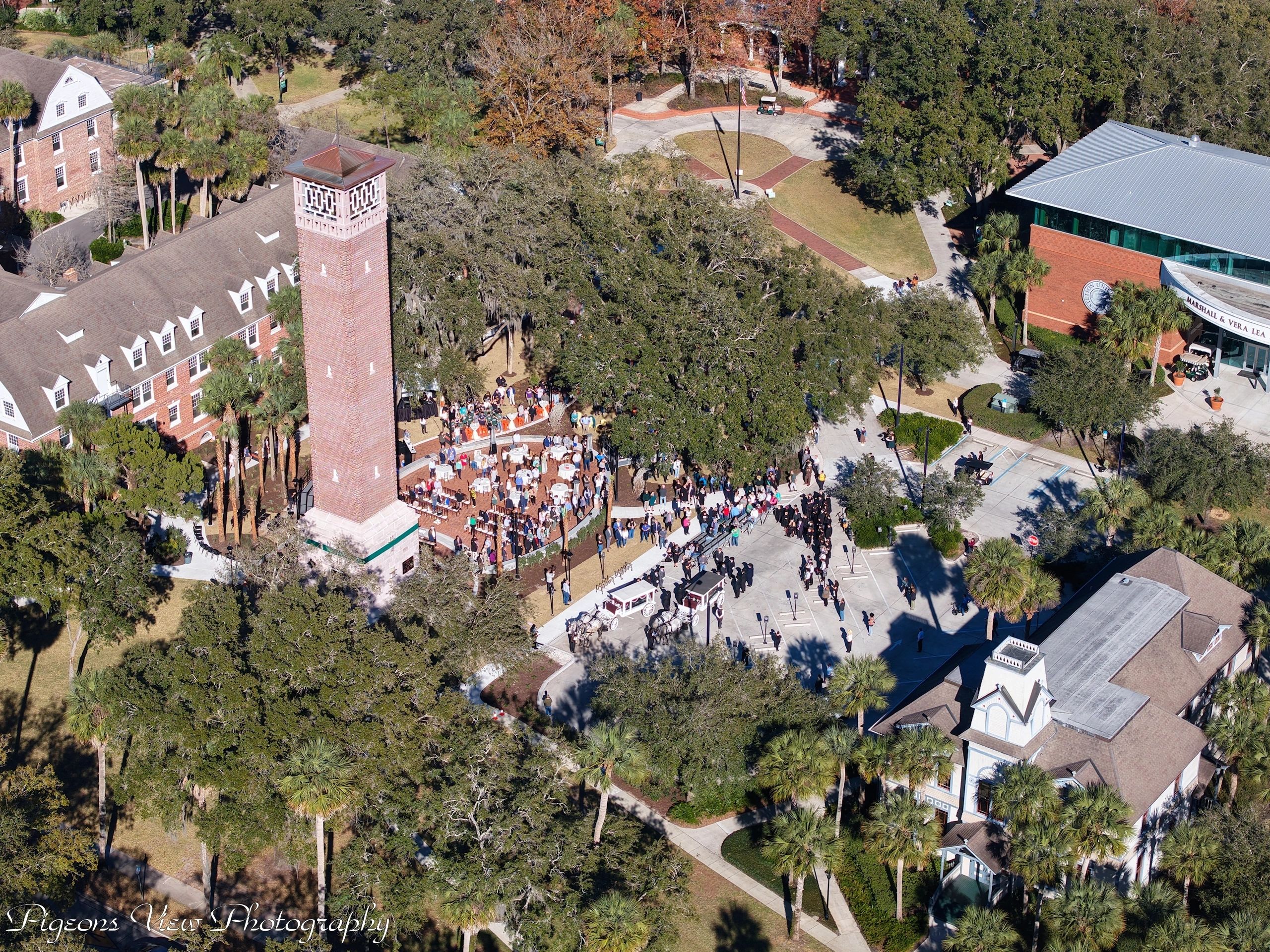 University event with large crowd outdoors