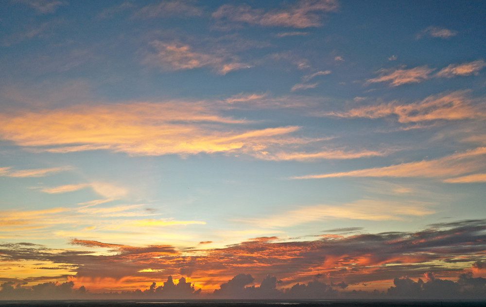 Vibrant evening sky panorama