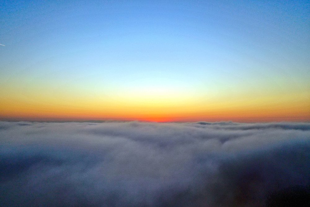 Sunrise over a cloud blanket