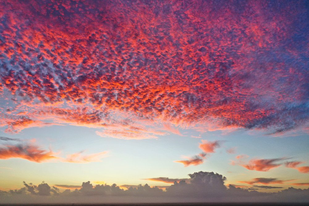 Vibrant sunset sky with colorful clouds