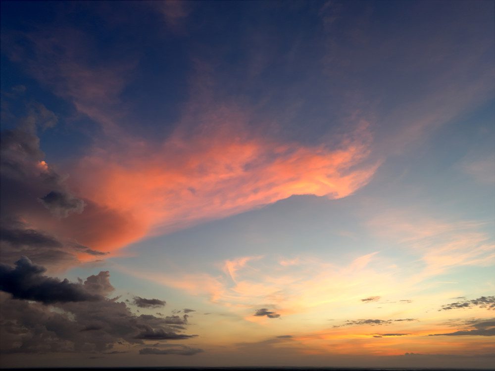 Dramatic sunset with colorful clouds