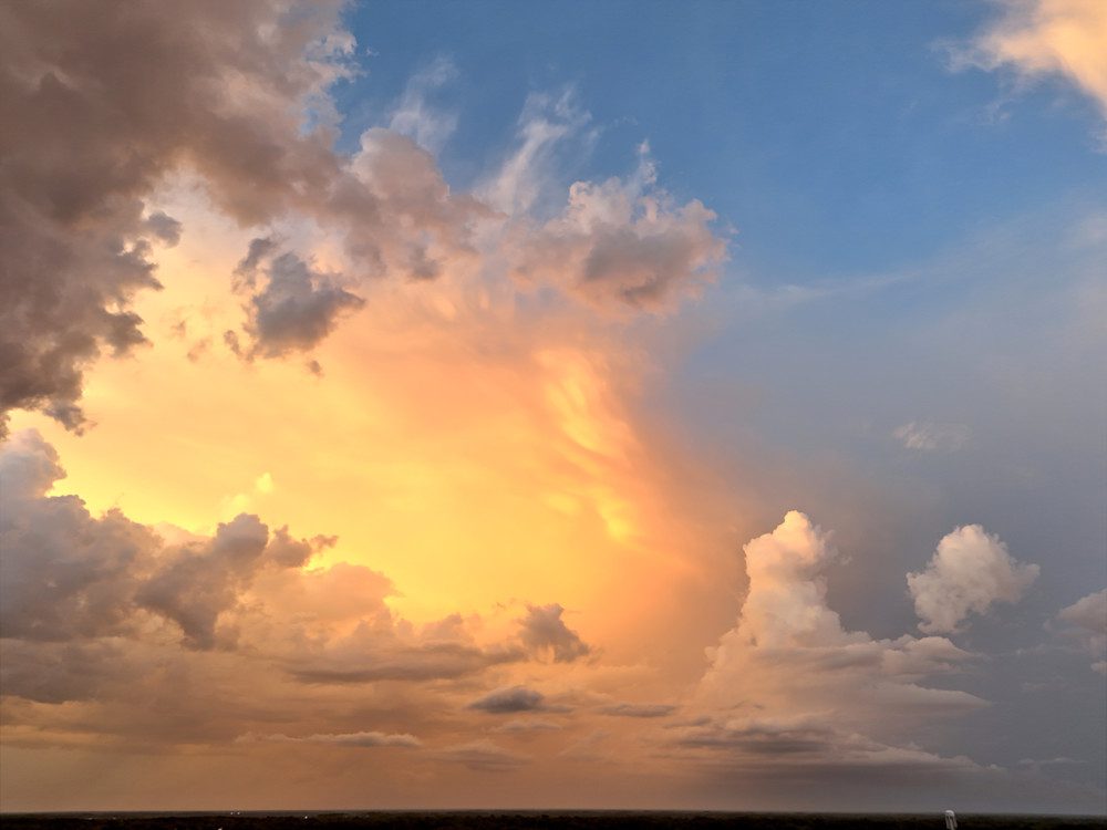 Sunset with golden and blue hues