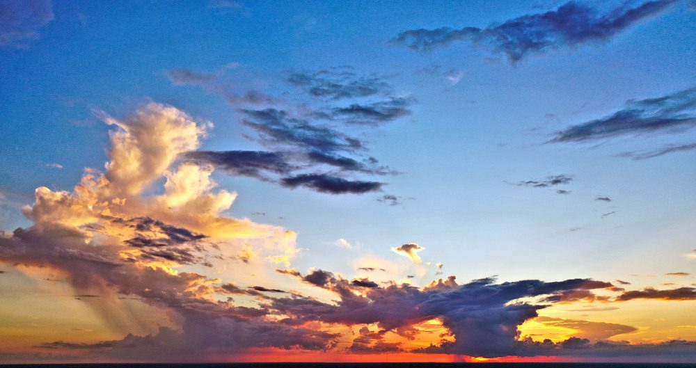 Dramatic evening sky with clouds