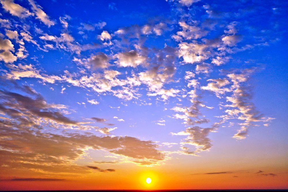 Colorful sunset sky with clouds