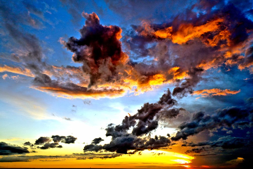 Dramatic sunset with vibrant clouds