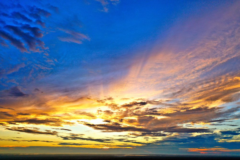 Vibrant sunset sky with colorful clouds