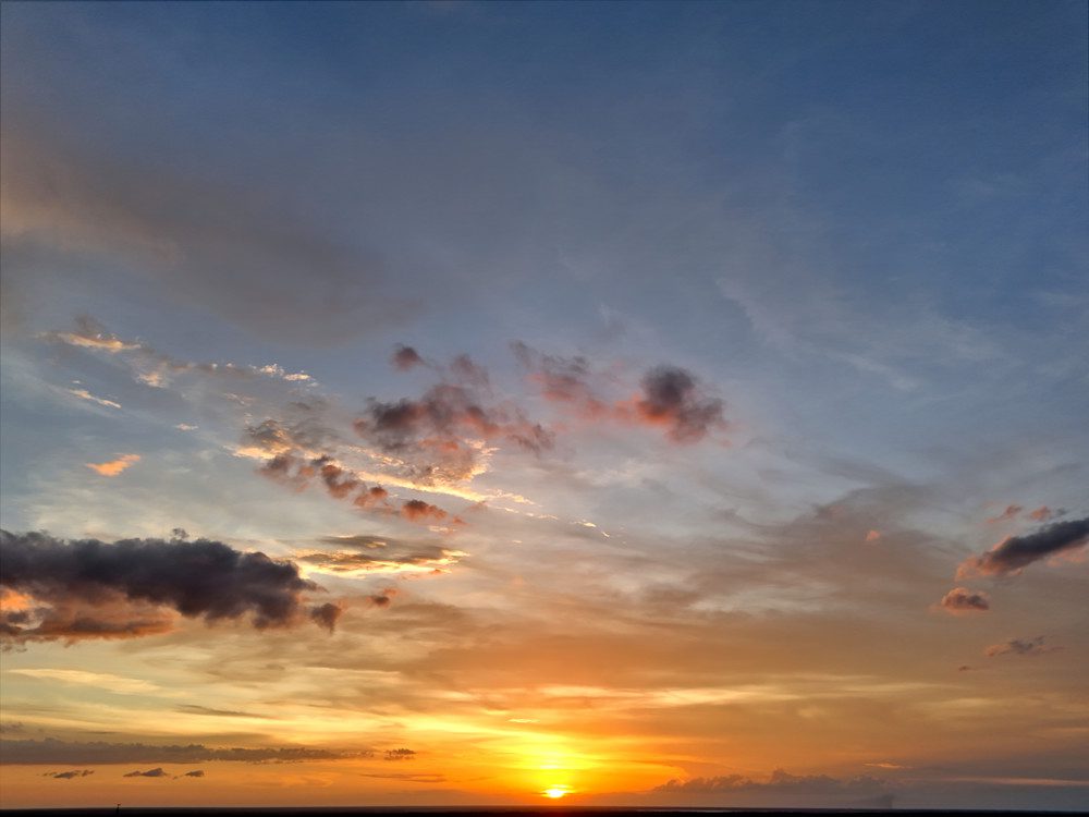 Vibrant evening sky at sunset