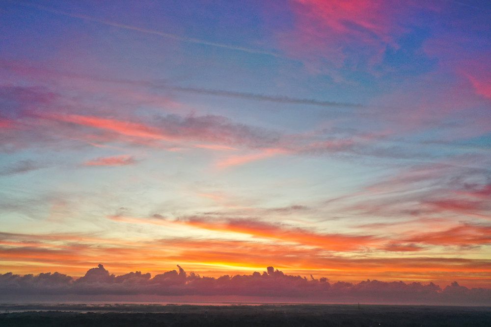 Beautiful sky with orange and blue hues