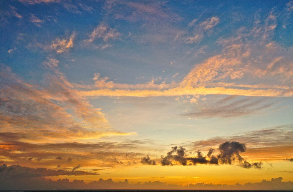 Evening sky with dramatic sunset hues