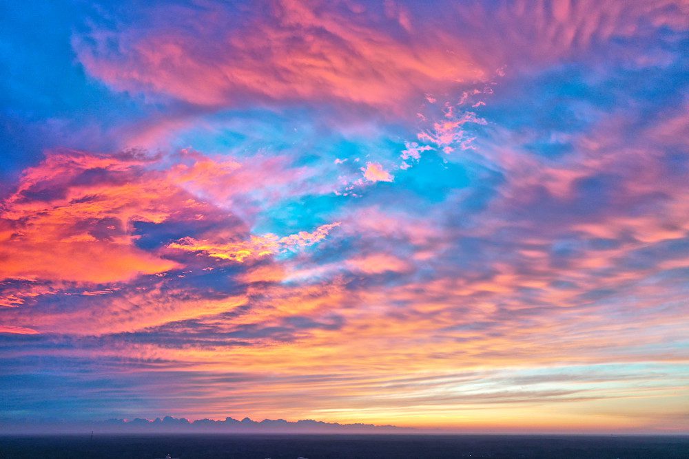 Dramatic evening sky with vivid colors