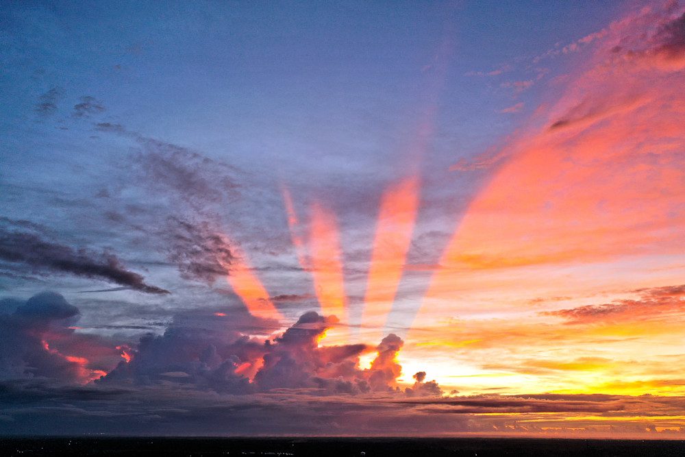 Stunning sunset with colorful sky and clouds