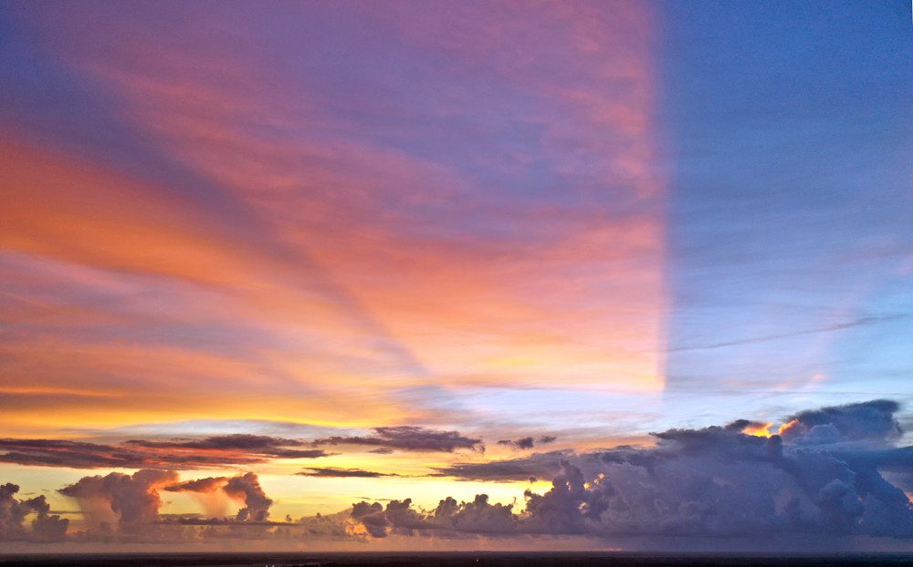 Colorful sunset with dramatic cloud formation