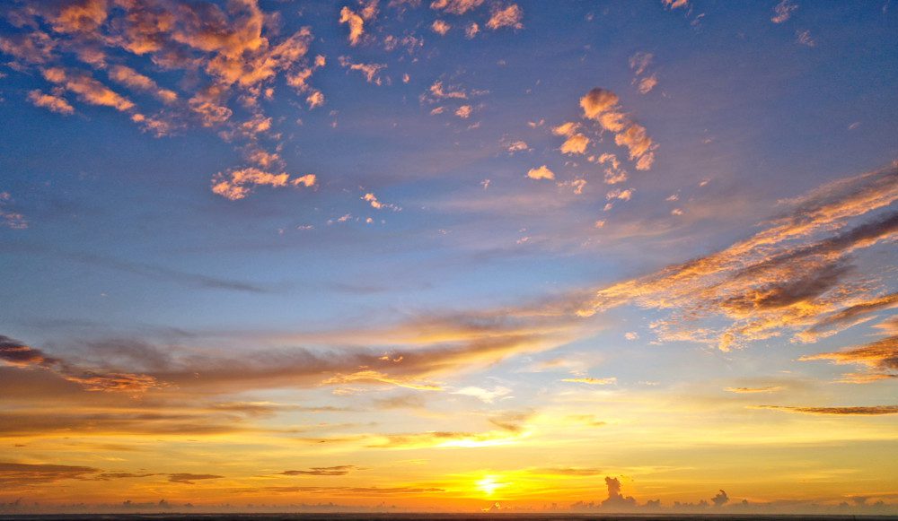 Sunset with vibrant clouds in sky