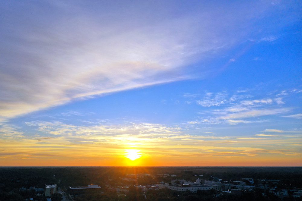 Vibrant sunset with clouds