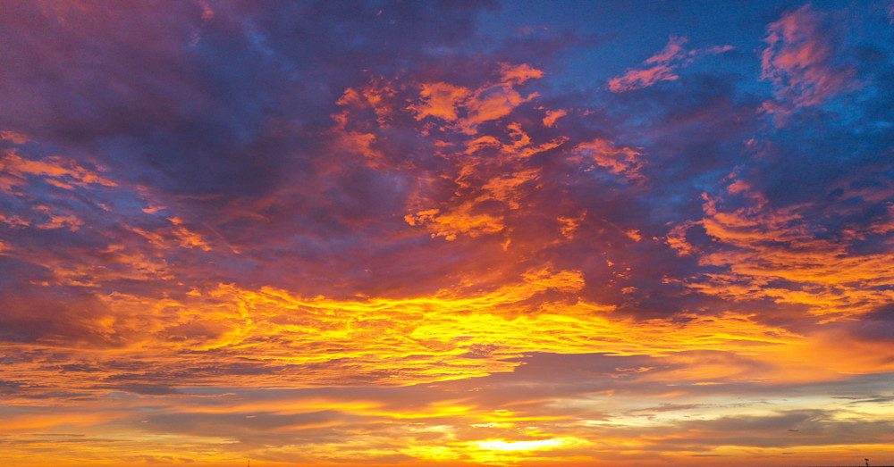 Orange and blue sunset scene