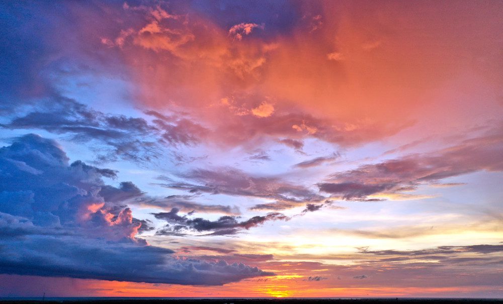 Colorful sunset with dramatic clouds