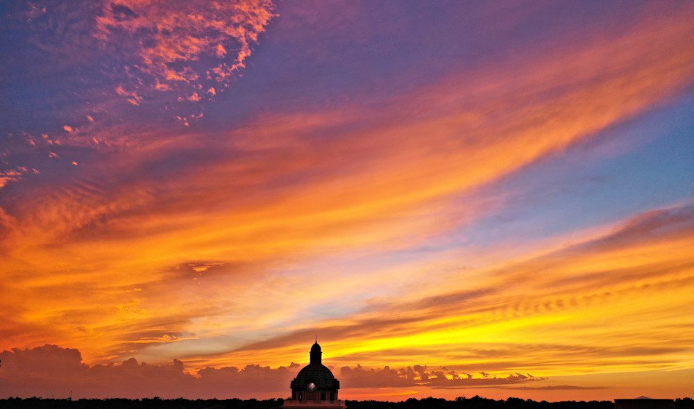 Dramatic sunset with vibrant clouds