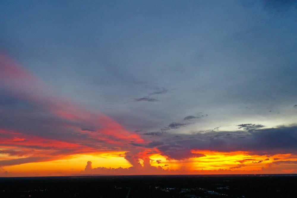 Colorful sunset with dramatic clouds
