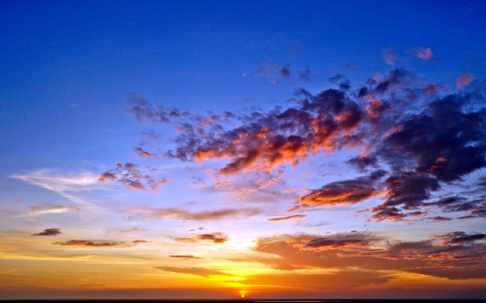 Colorful sunset with clouds