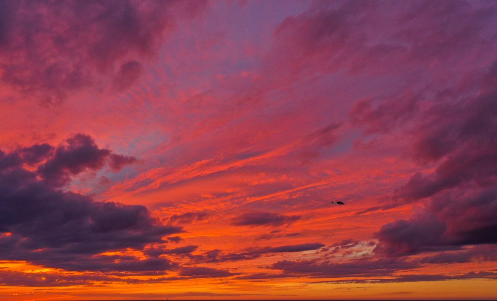 Colorful evening sky with clouds