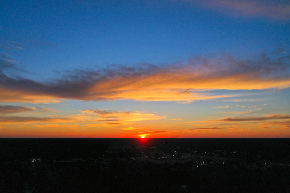 Sunset over a dark horizon