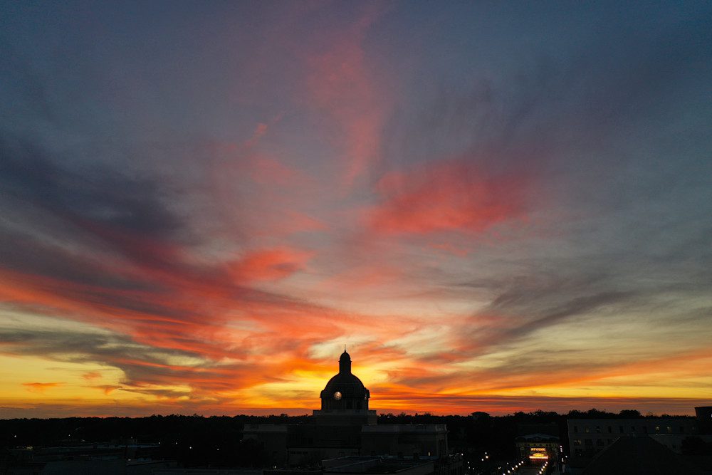 Vibrant sunset sky with colorful clouds