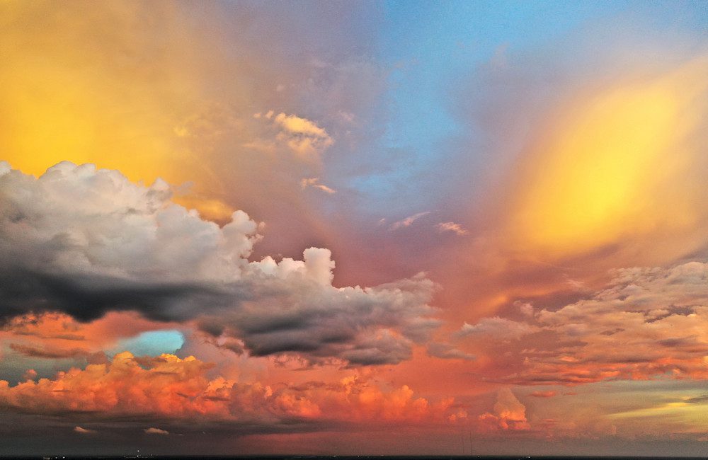 Colorful sunset sky with vibrant clouds