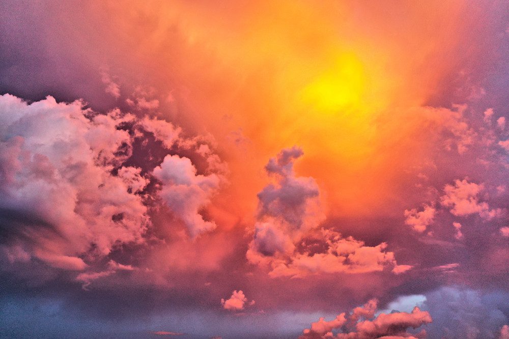 Vibrant sunset with dramatic clouds