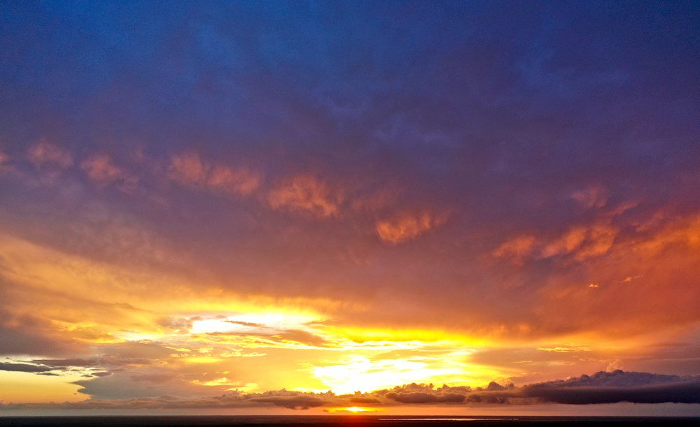 Orange and blue sunset scene