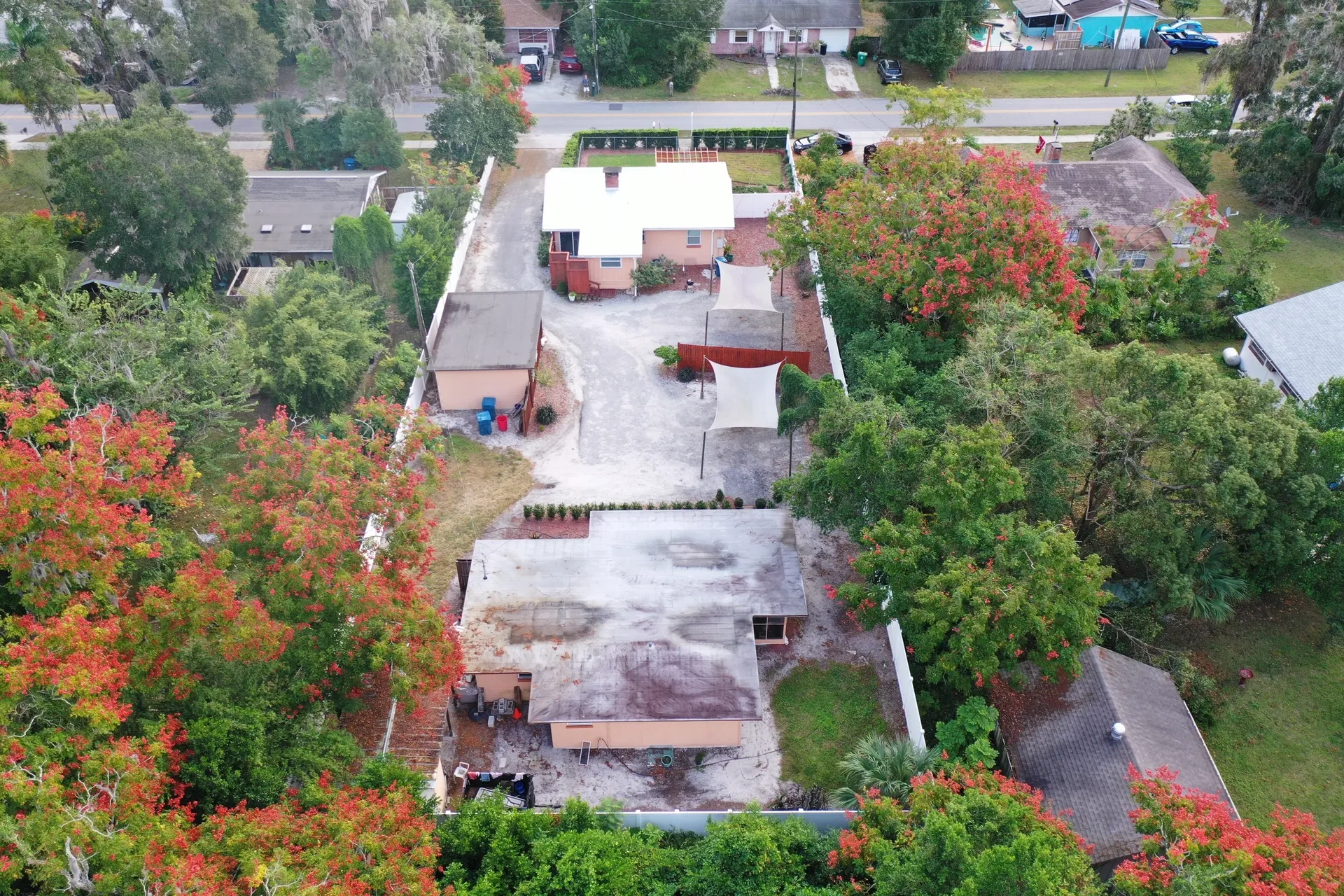 Houses surrounded by trees and greenery