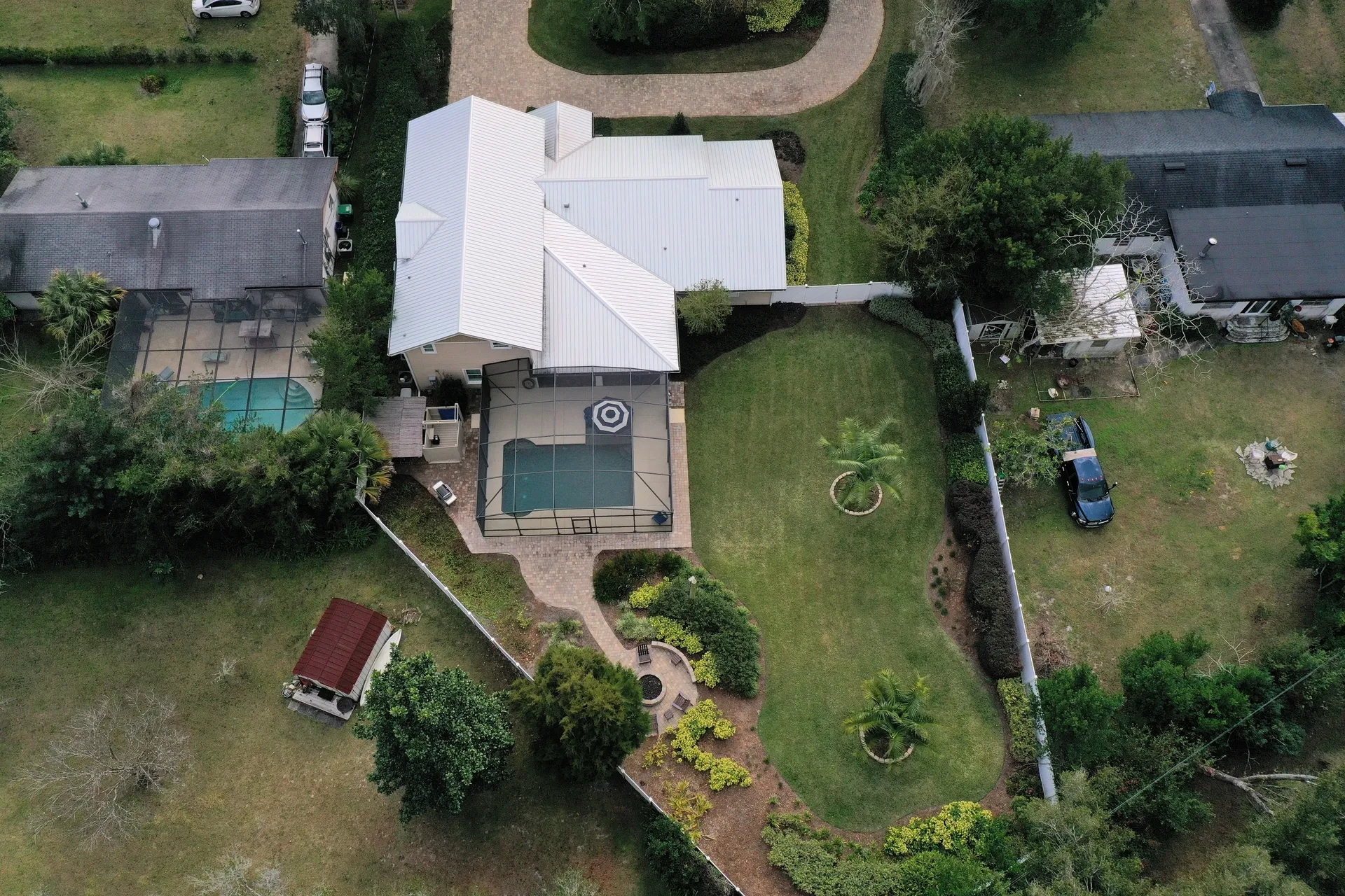 Residential property with lush green yard