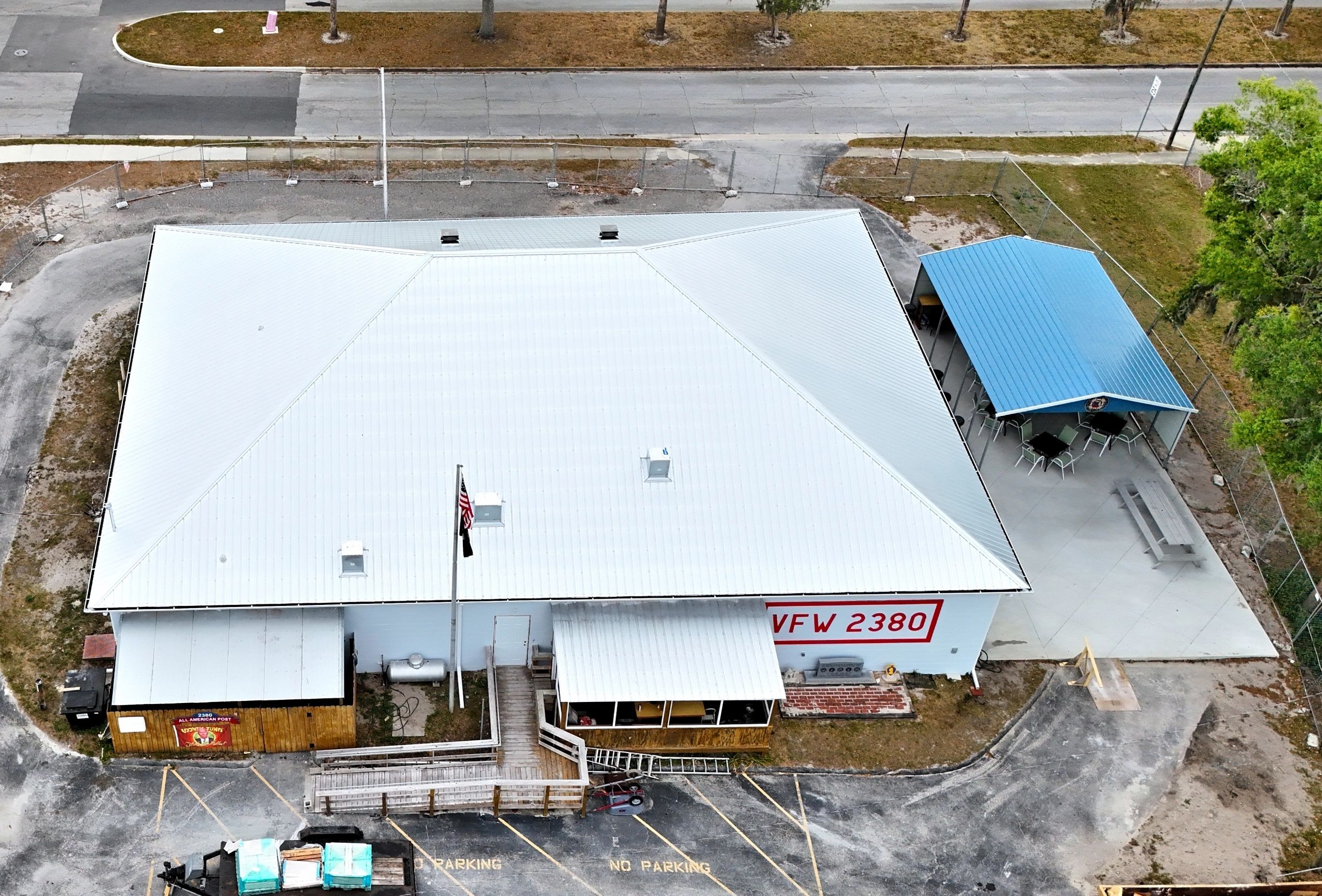 Aerial view of VFW building