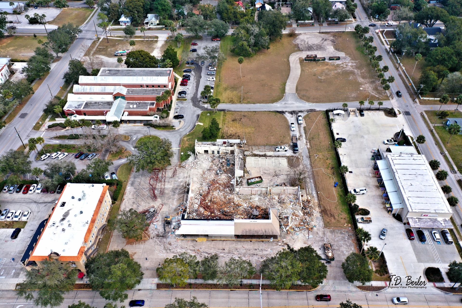 Urban area with demolished building