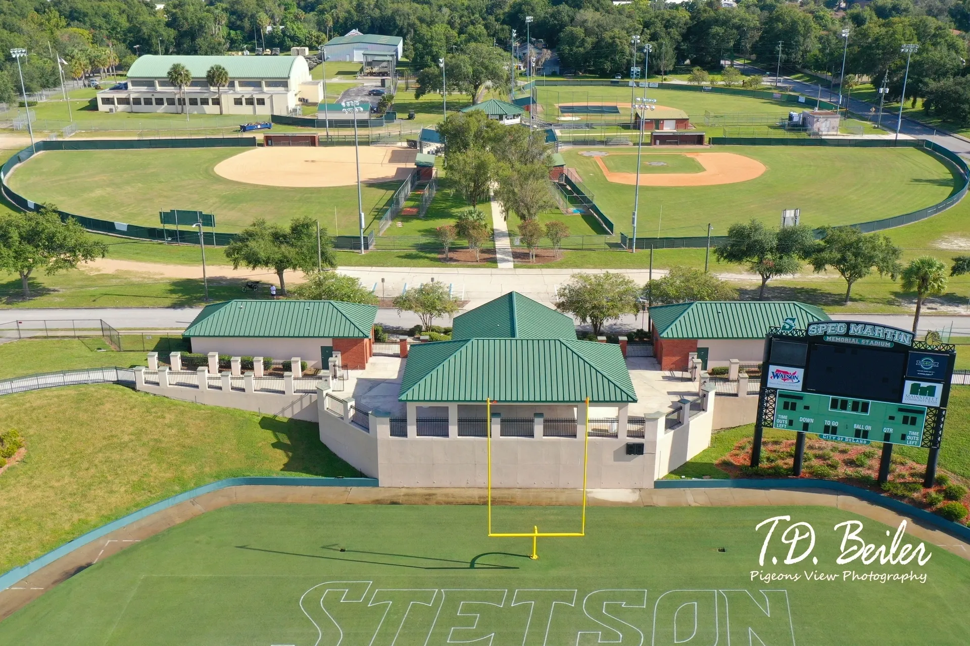 Aerial view of sports complex