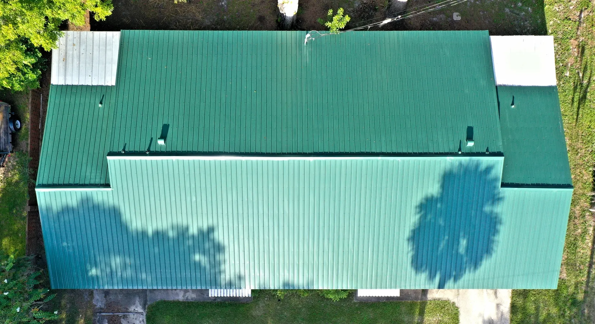 Aerial view of green rooftop