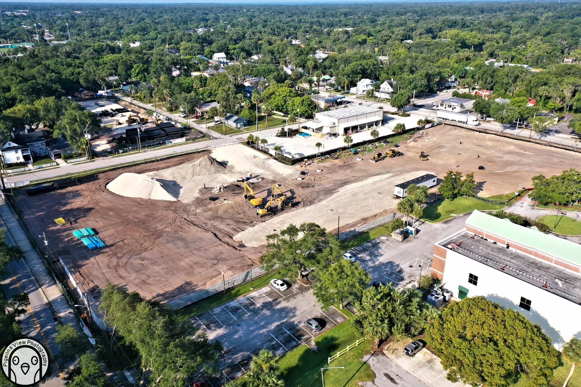 Machinery working on development project