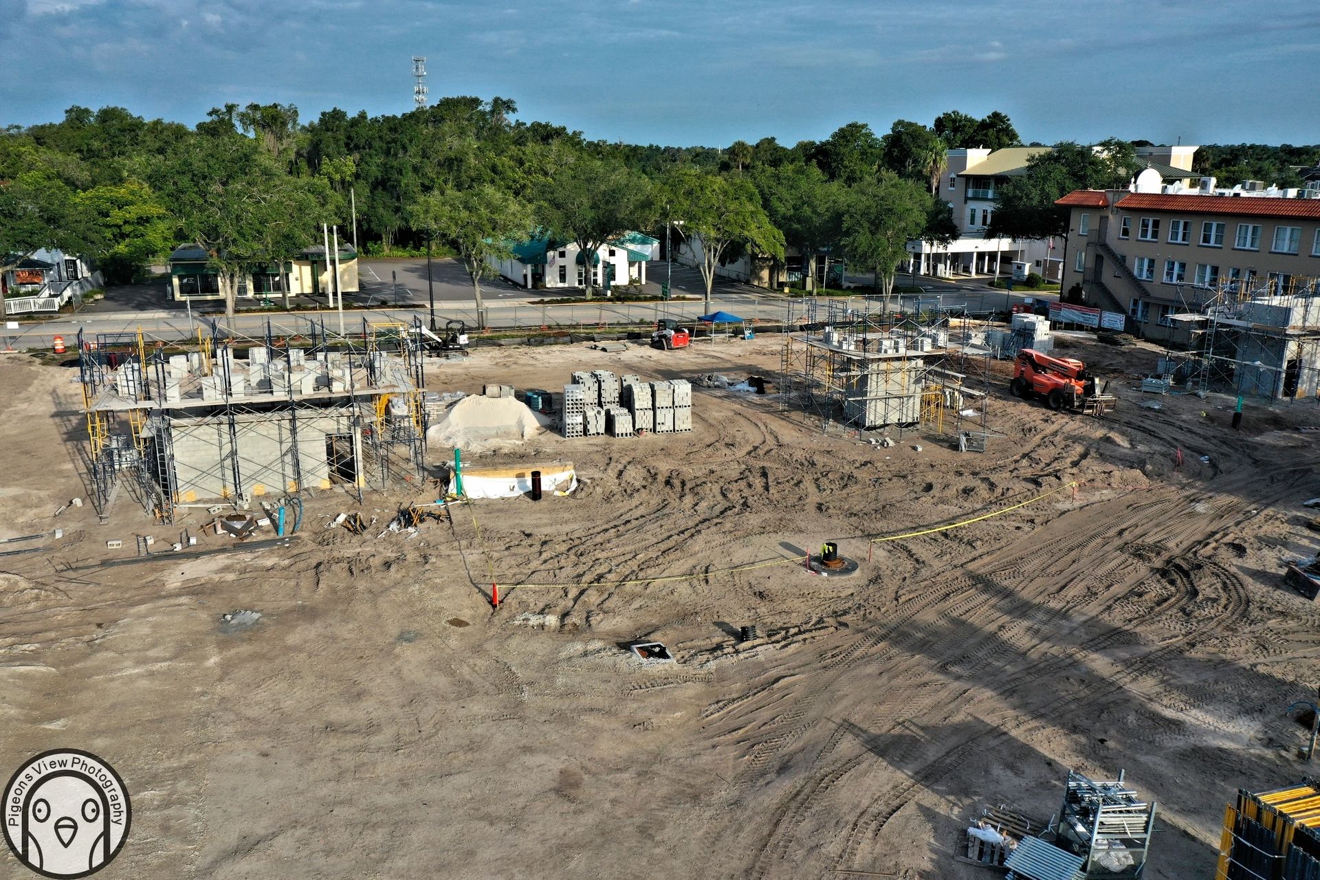 Early stage building construction site