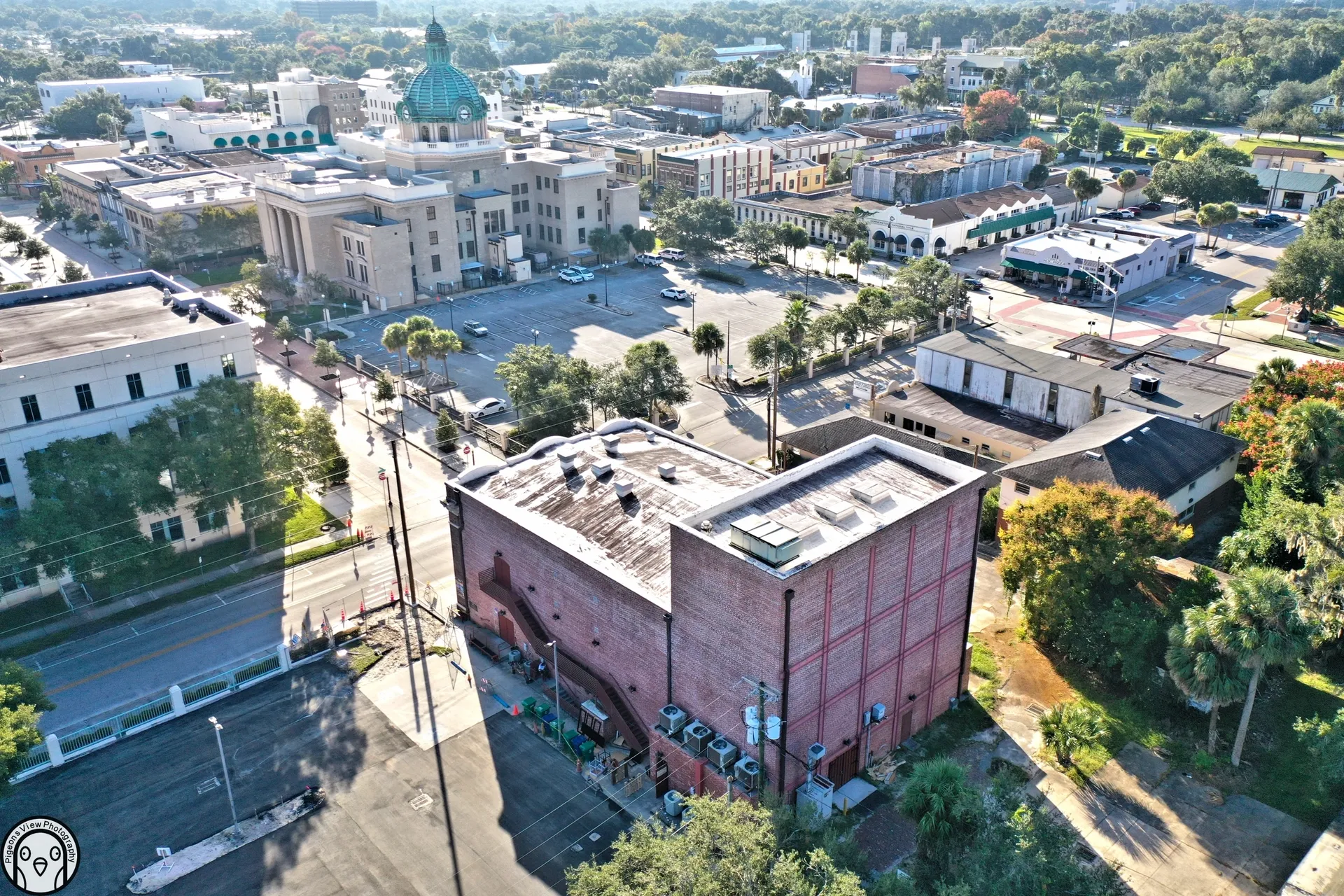 Downtown area with distinctive dome building.
