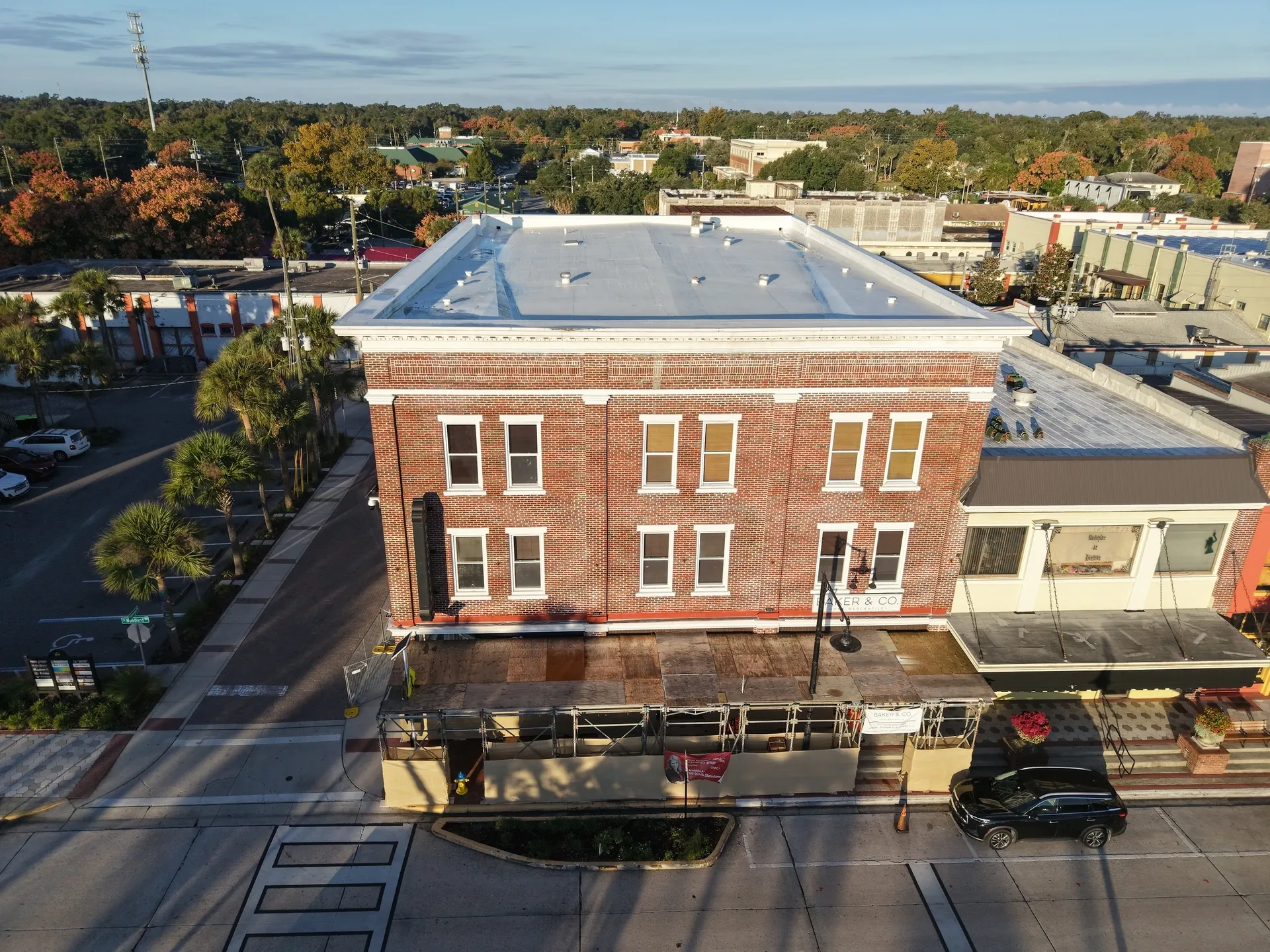 Aerial view of urban architecture
