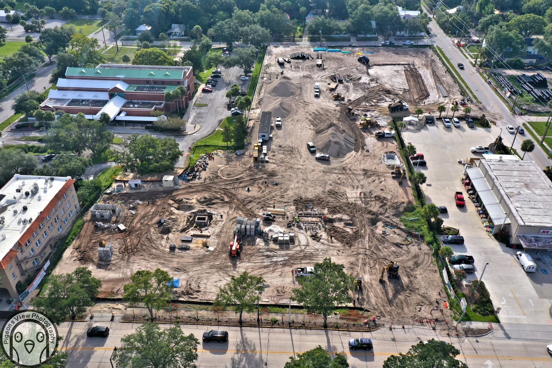 Building foundation work underway
