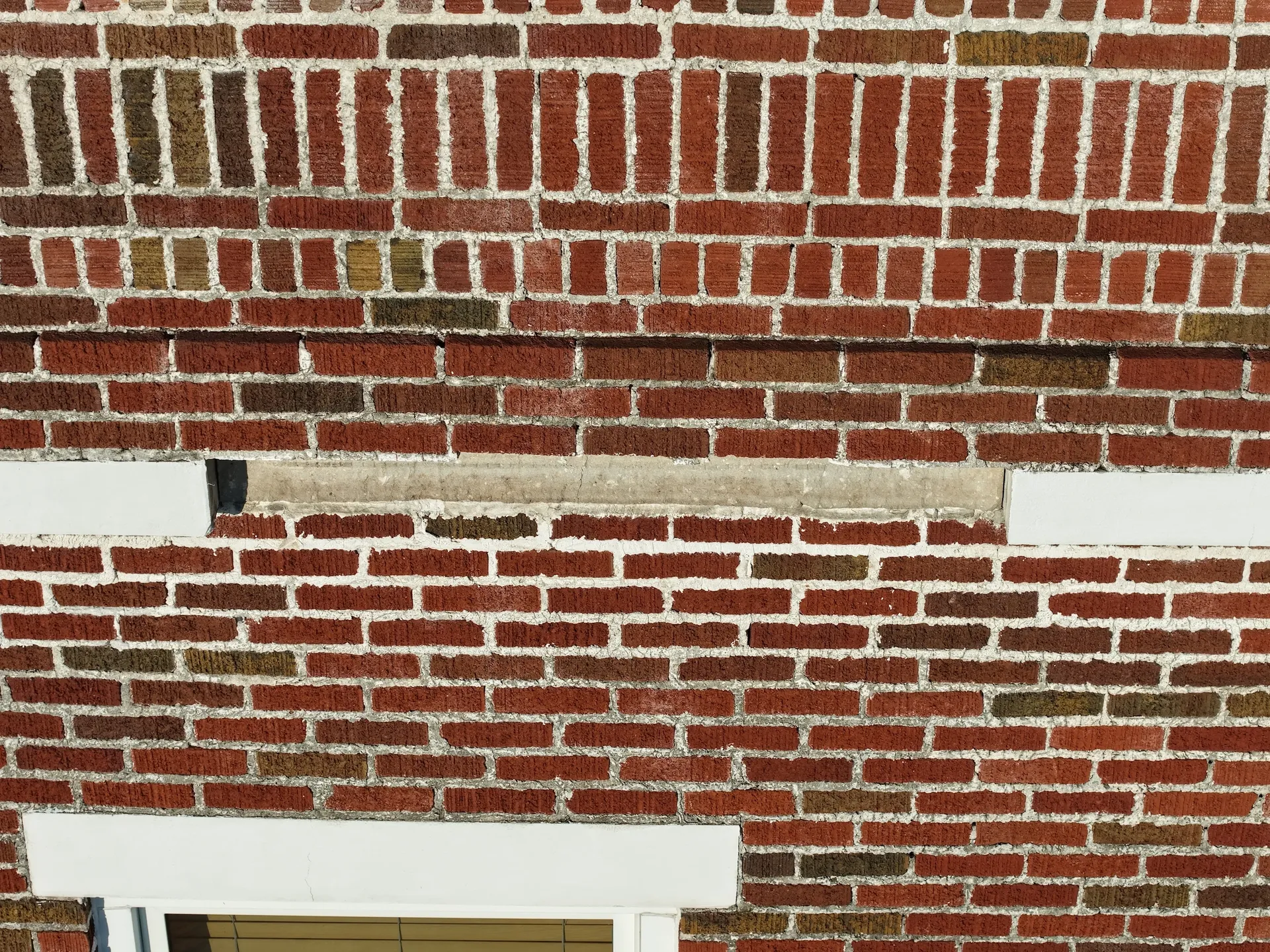 Close-up of red brick pattern
