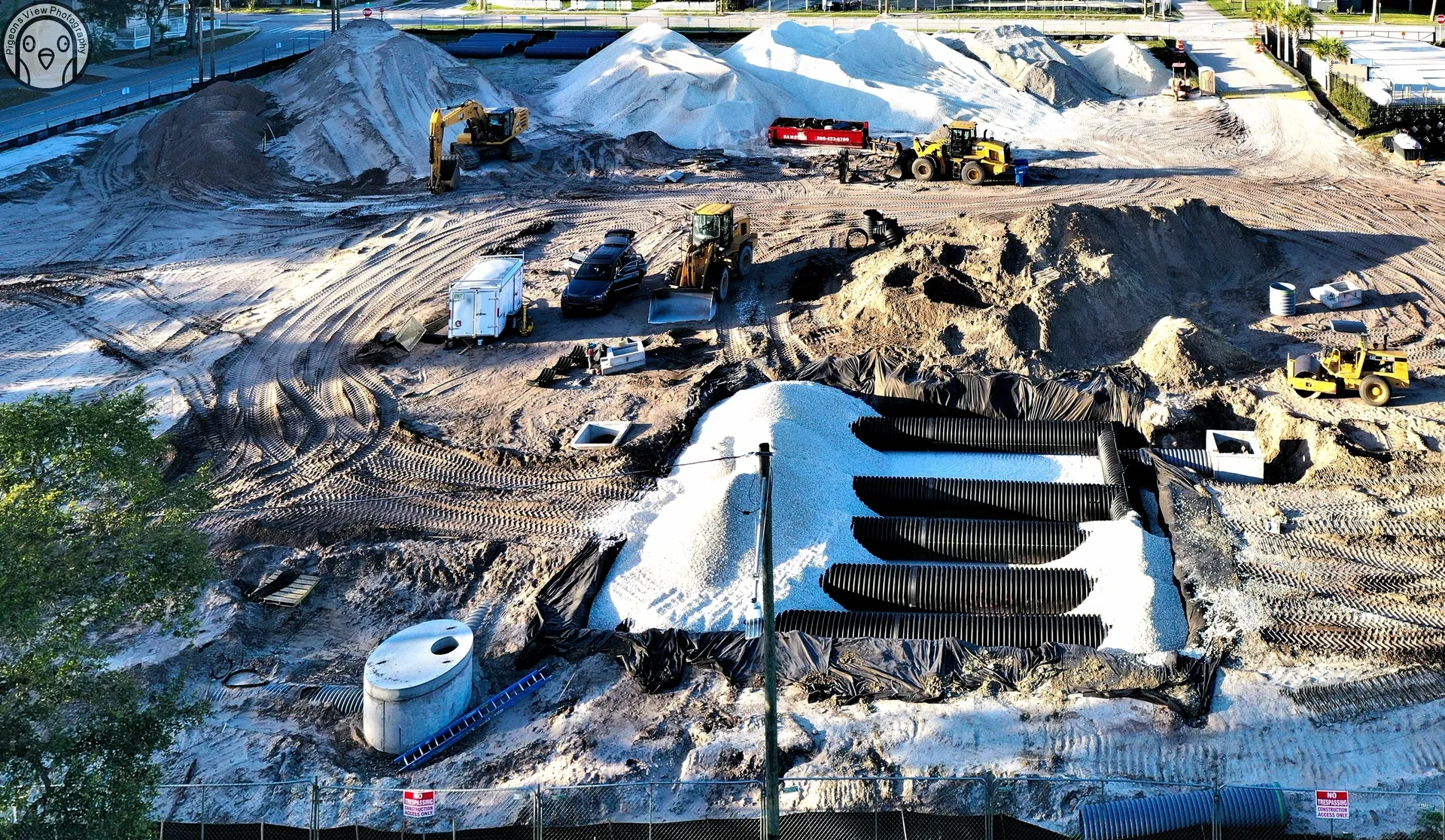 Earthmoving equipment at construction site