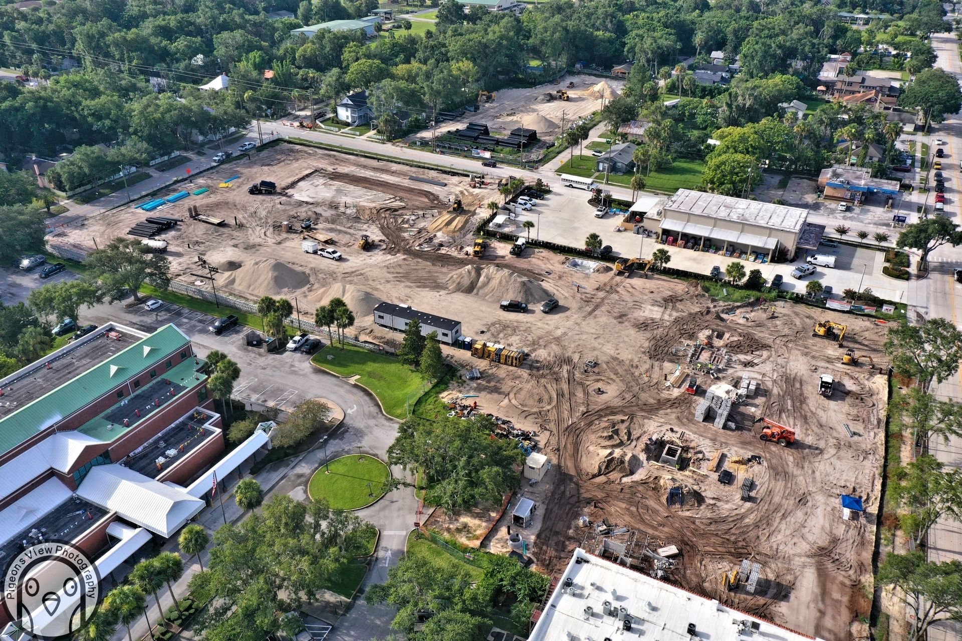 Construction site aerial view
