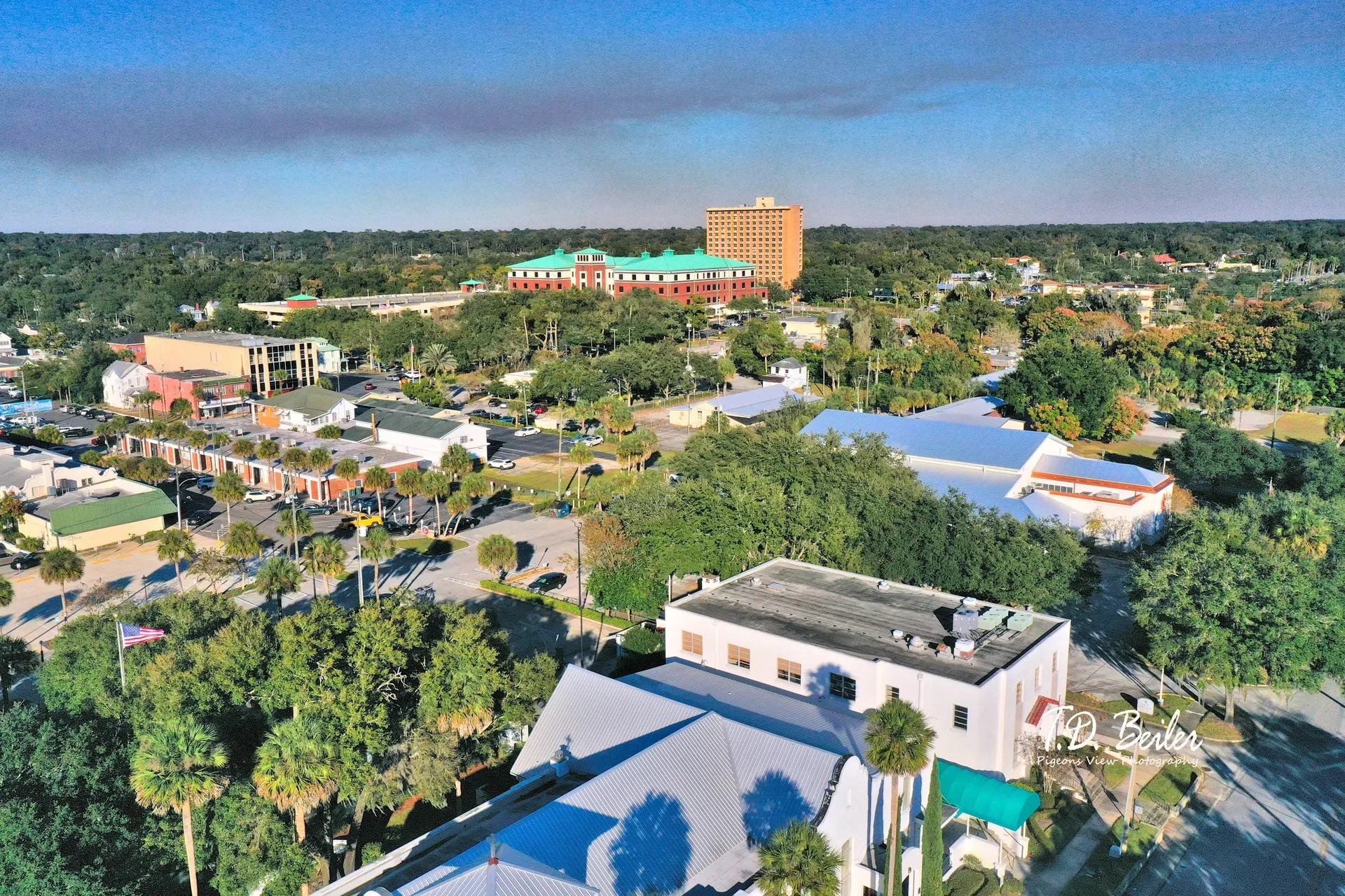 Aerial view of a small town